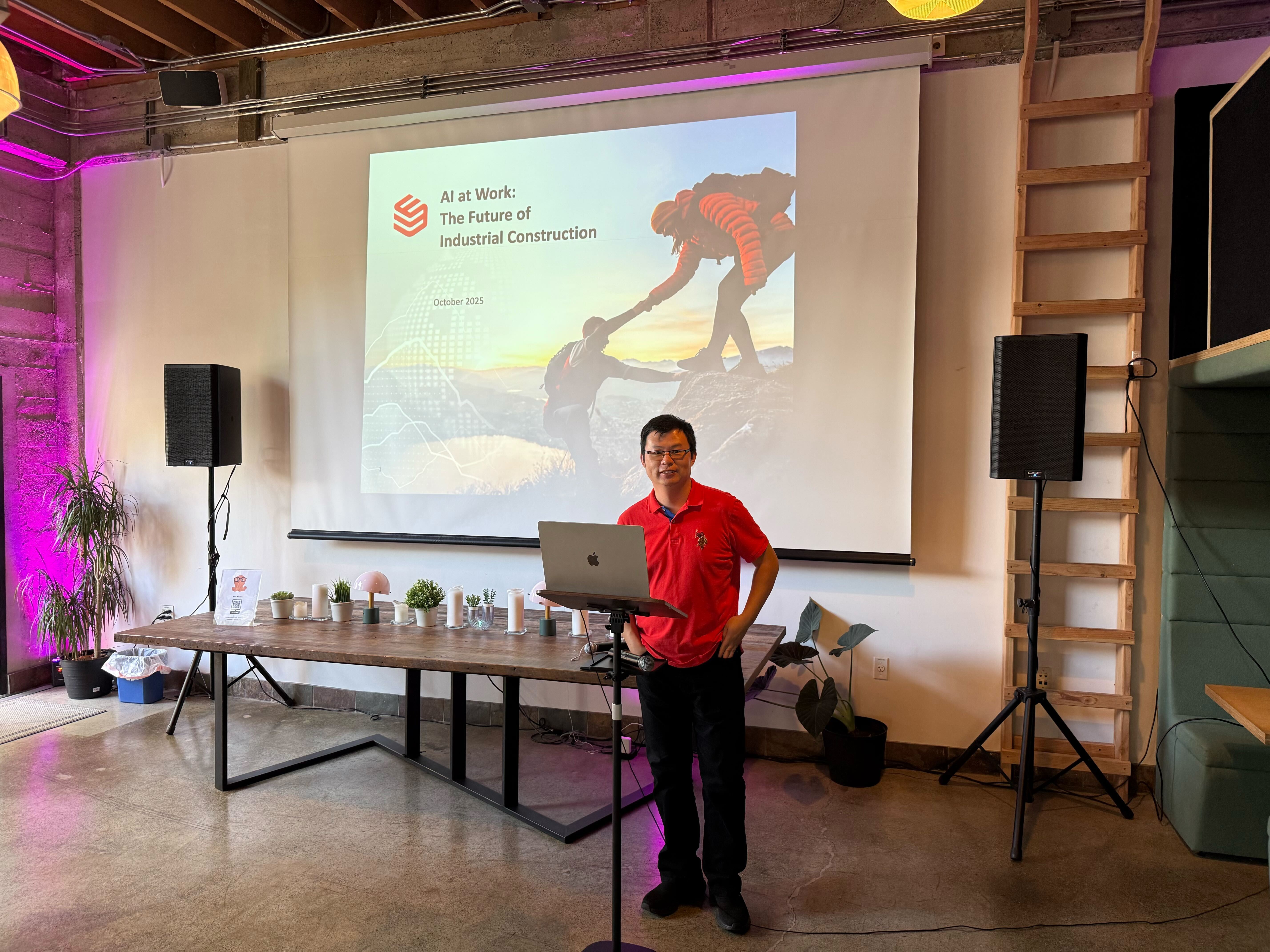 Robert Dong presenting Jobotics AI at SF Tech Week 2025